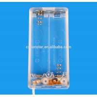 Battery Box Clear Color with Cover Case holder ON/OFF Switch for 2 AA 3V OutPut Batteries