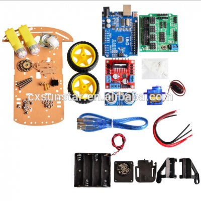 New Avoidance tracking Motor /Smart Robot Car Chassis Kit /Speed Encoder Battery Box 2WD Ultrasonic module