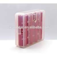 4 X 18650 Battery Transparent Storage Box with Hook Holder Case Environmental Friendly