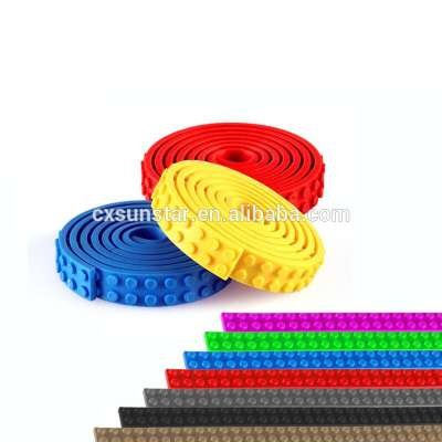 100Cm LOOPS Silica Gel DIY Toys Loops Plastic Tape Blocks Base Plate Building Blocks