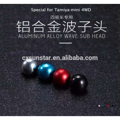 Aluminium alloy wave sub head screw end ball head for Tamiya mini 4WD RC car model