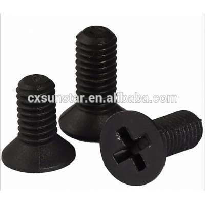 Nylon flat head screws M1.6-M10 black Plastic screws KM screws