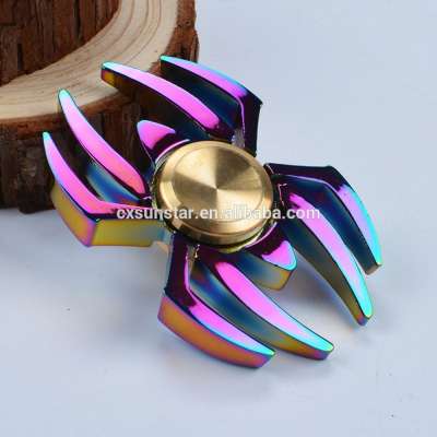 2017 New EDC Tri-Spinner Fidget Toys Spider Pattern Hand Spinner Metal Fidget Spinner and ADHD Adult decompression toys Action