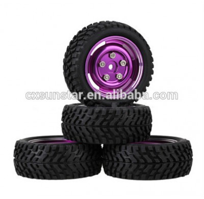 Aluminium Wheel Rims with Screws Rubber Tyres for RC1:10 On Road Car